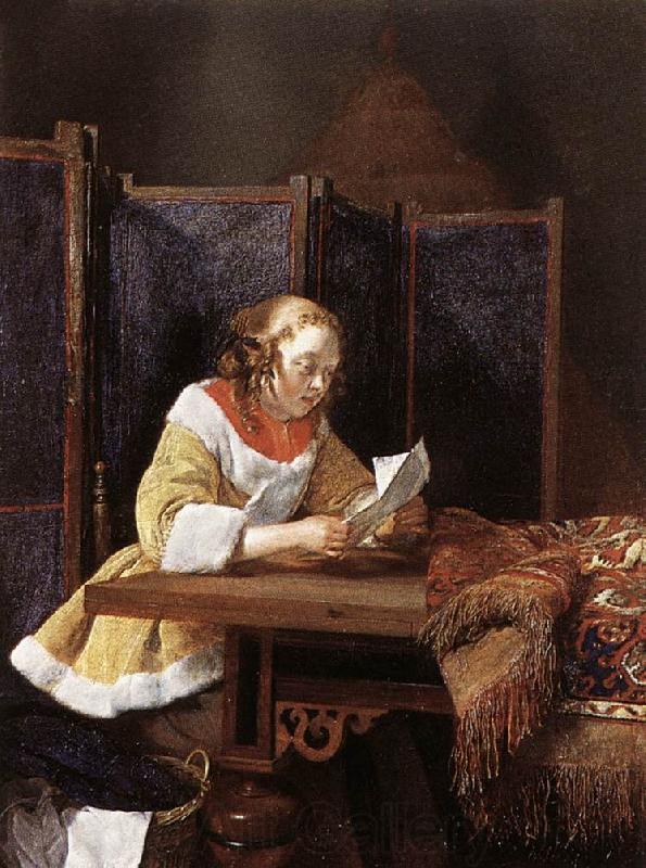 TERBORCH, Gerard A Lady Reading a Letter eart Germany oil painting art